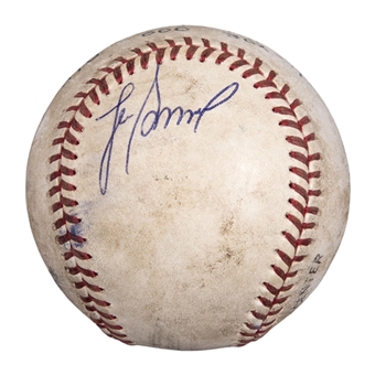 1993 Lee Smith Game Used/Signed Career Save #362 Baseball Used On 4/25/93 (Smith LOA)
